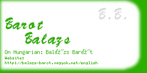 barot balazs business card